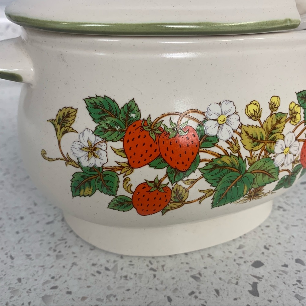 Vintage Ceramic Oven-Proof Covered Dish with Serving Spoon- Made in Japan - Picture 9 of 10